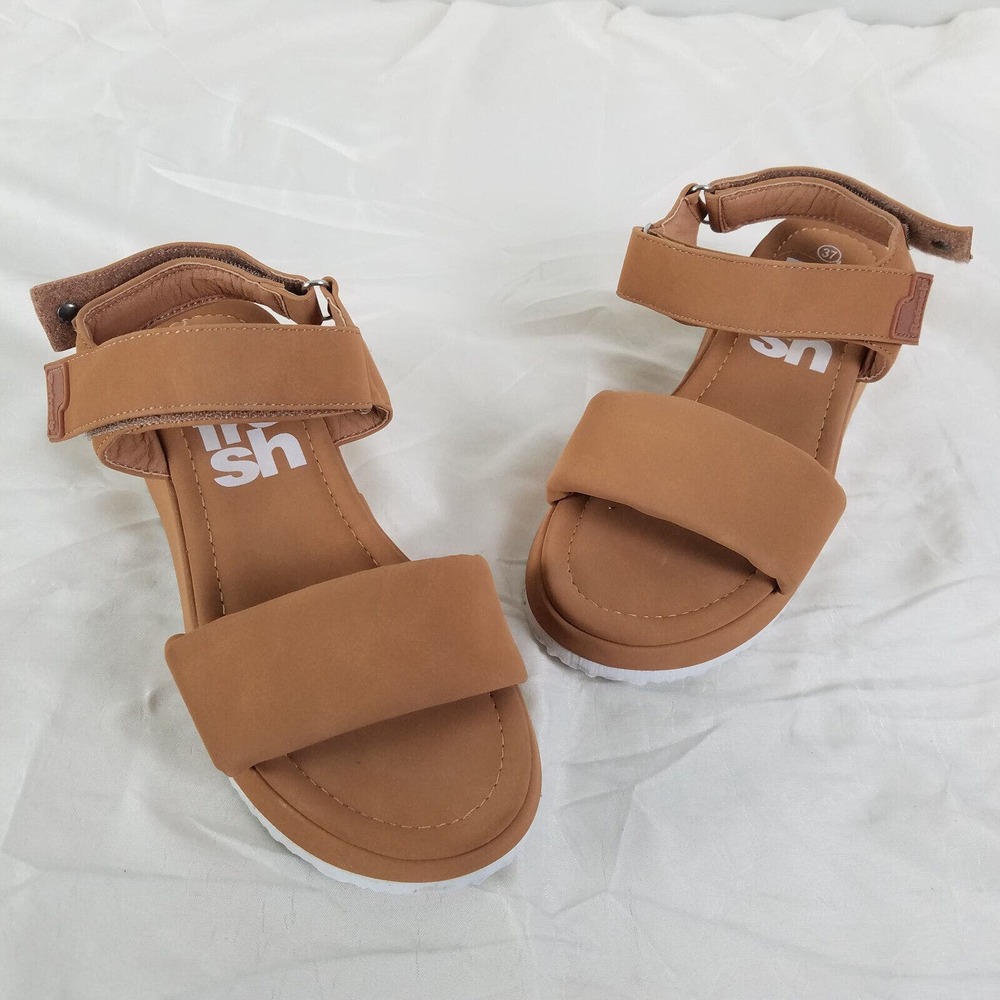 Refresh Shoes Womens 6.5 Brown Platform Sandals‎ Two Strap Ankle